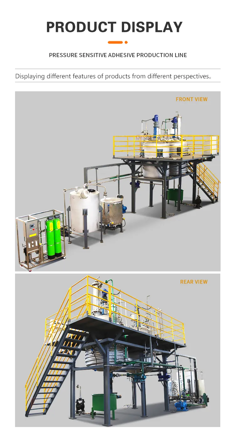Water based acrylic PSA production line front view and rear view