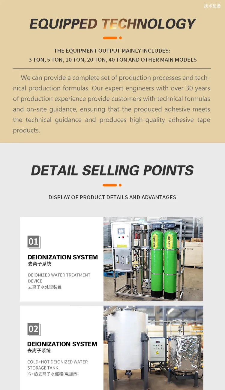 Deionized water treatment system and hot cold DI water storage tanks